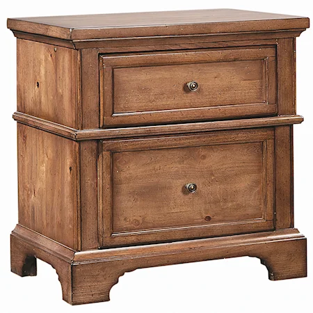 Liv360 Nightstand with 2 Drawer and Outlet